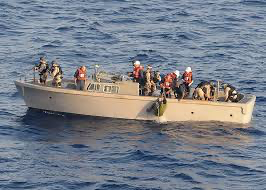 Naval boarding team during pirate intercept