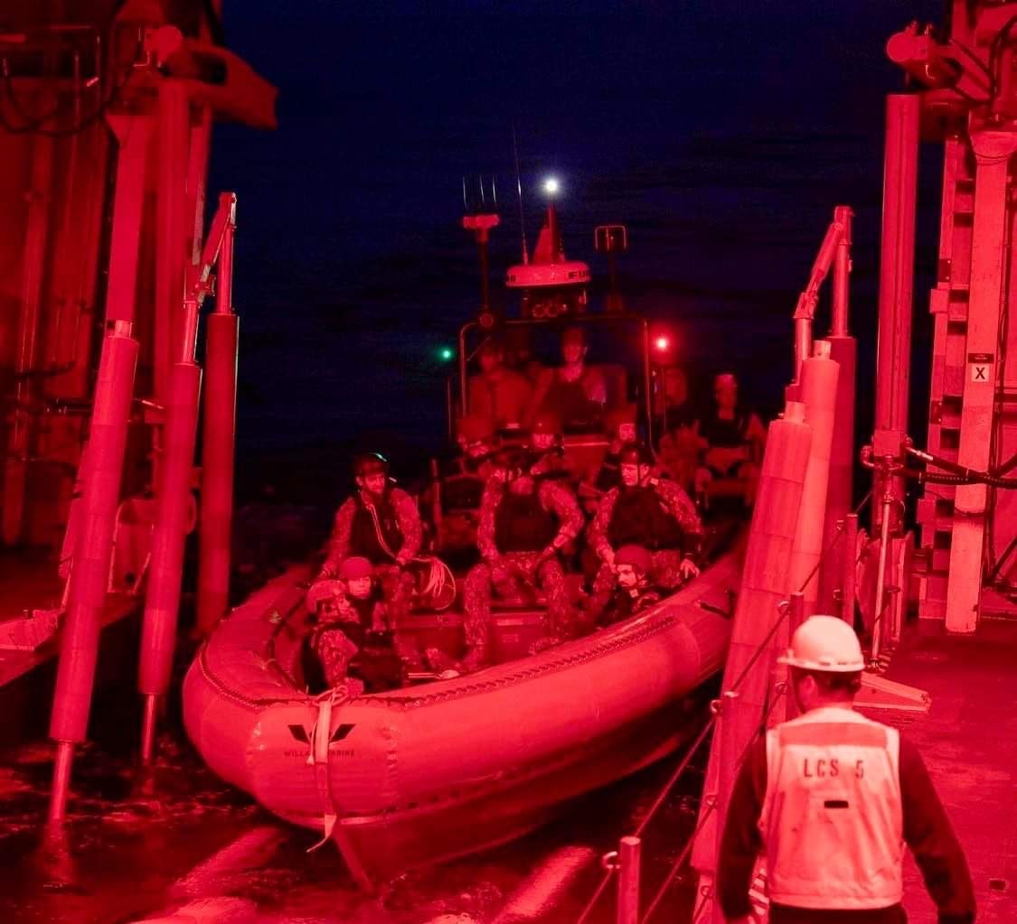 Night boarding operation — USS Ashland deployment