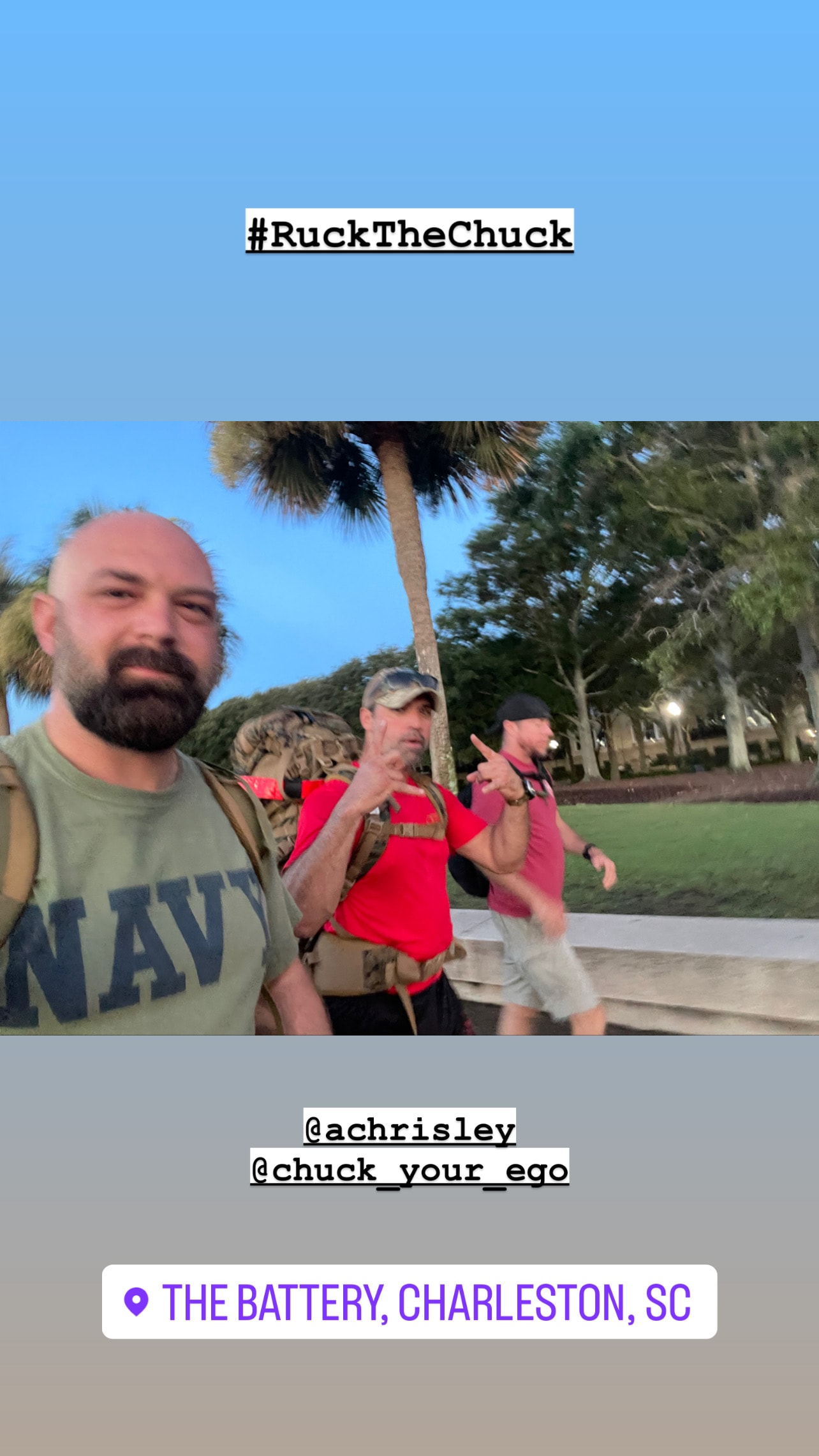 Ruck the Chuck participants at The Battery, Charleston SC